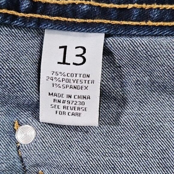 Almost Famous Jeans Women’s Size 13 Med Wash Boot Cut Denim Blue Stretch - Picture 7 of 16